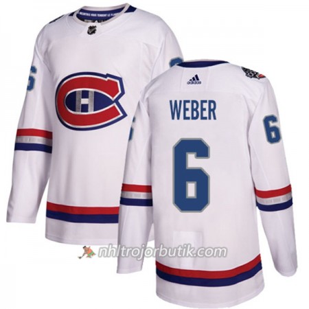 Män Ishockey Montreal Canadiens Tröja Shea Weber 6 Adidas 2017-2018 Vit Classic Authentic